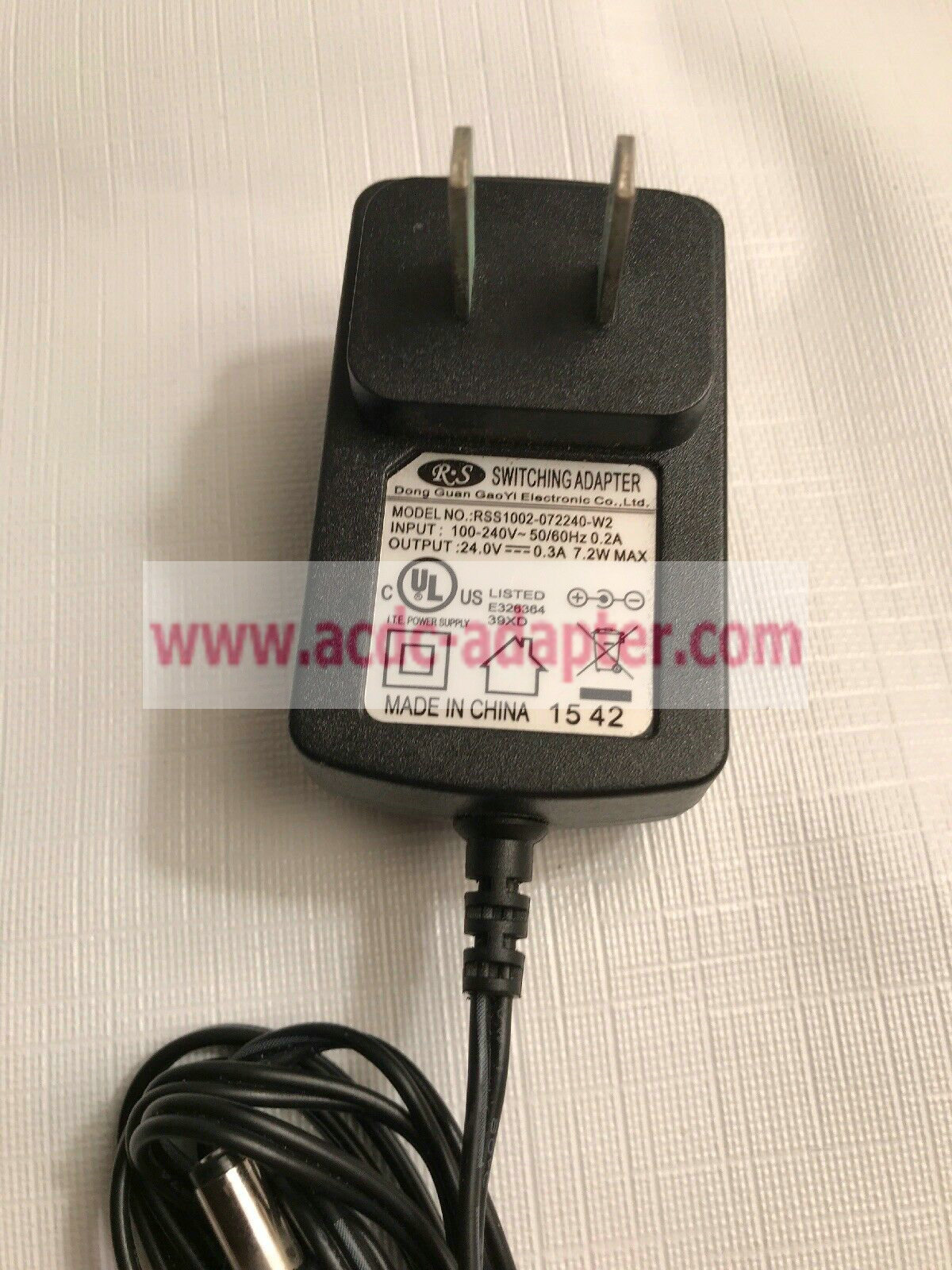NEW AC Adapter Charger R-S RSS1002-072240-W2 24VDC 0.3A Power supply